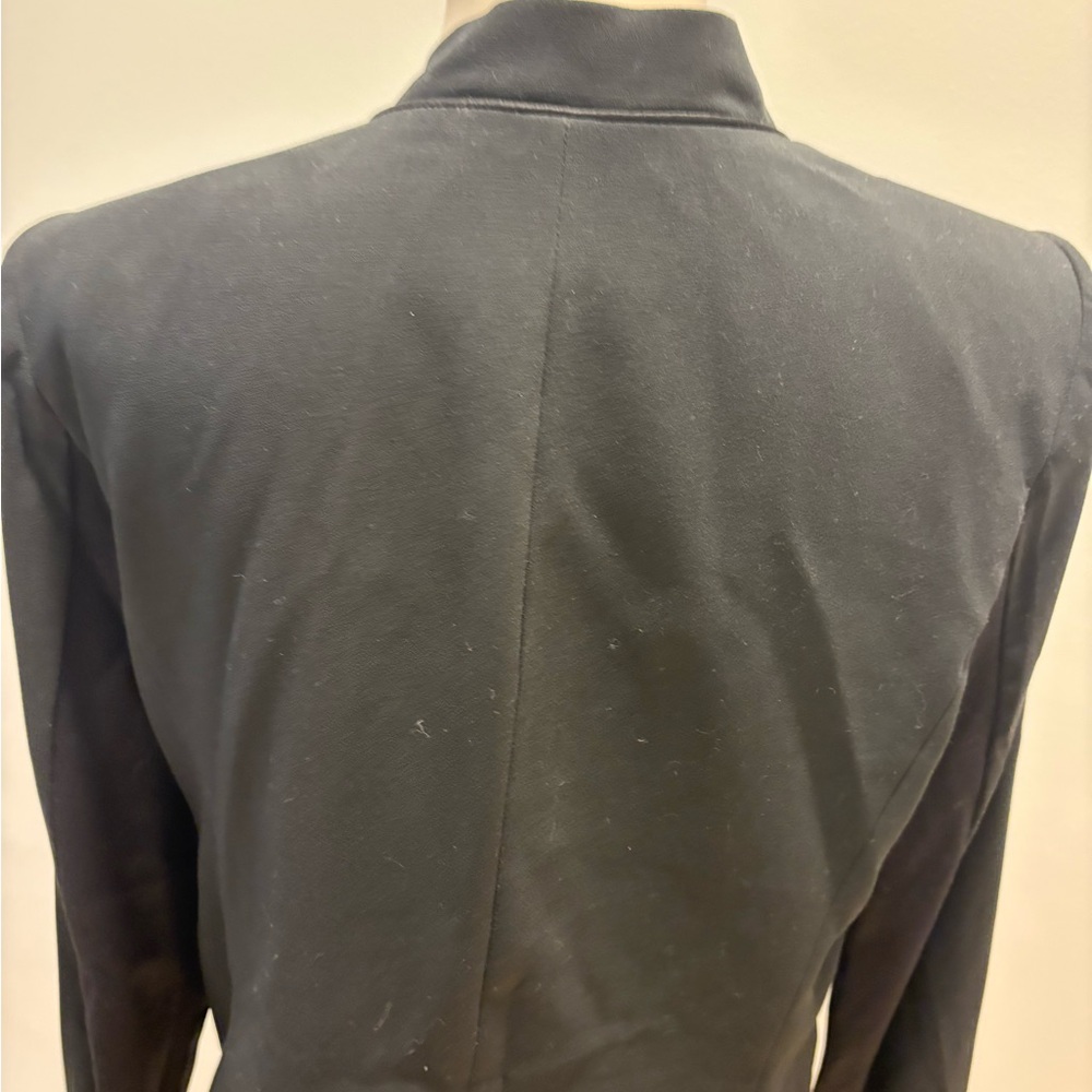 BCBGMaxAzria Black Open Front Draped Blazer Career Chic - Picture 4 of 5